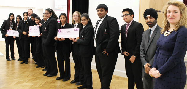  Winners, Runners-up with their grant moeny cheques, Judges & Louisa from First Give