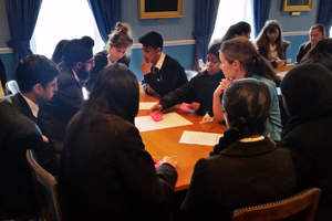  Group work before the competition for Year 10 at Cambridge University