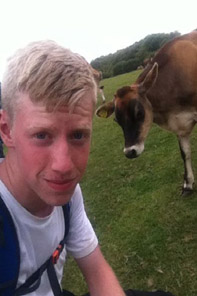  Dan with a cow in Dorset