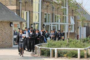  New students touring the school