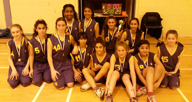  U14 girls with the Borough trophy