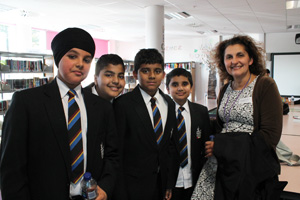  Past students from Heston Primary with Headteacher