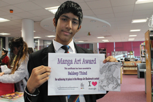  Baldeep with his winning artwork