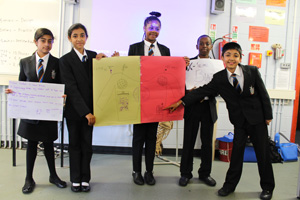  Year 7 presenting in Dragons Den