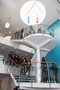  Students on stairs in Hogarth